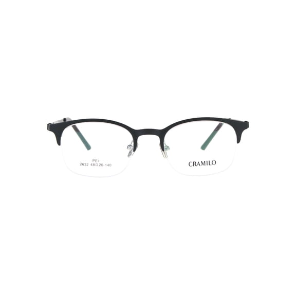 Optical Quality Narrow Half Horn Rim Rectangular Eyeglasses Frame Matte Black