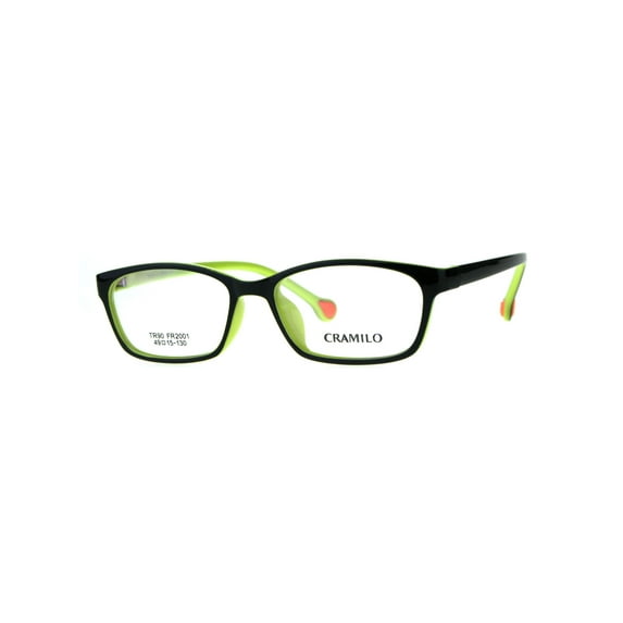 Optical Quality Pop Color Rectangular Plastic Narrow Eyeglasses Frame Black Yellow