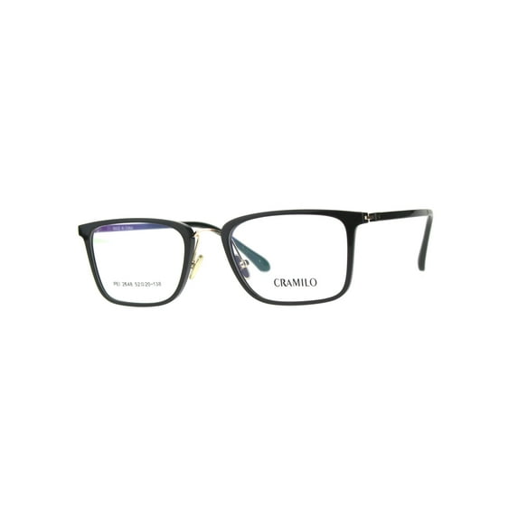 Optical Quality Rectangular Minimal Designer Eyeglasses Frame Brown Gold