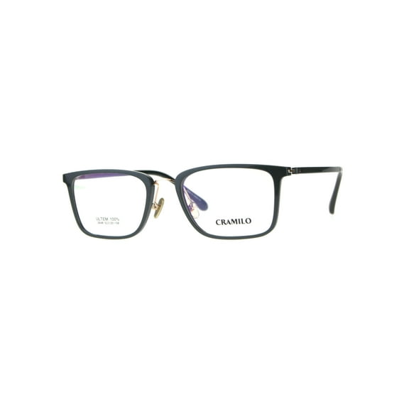 Optical Quality Rectangular Minimal Designer Eyeglasses Frame Slate Gold