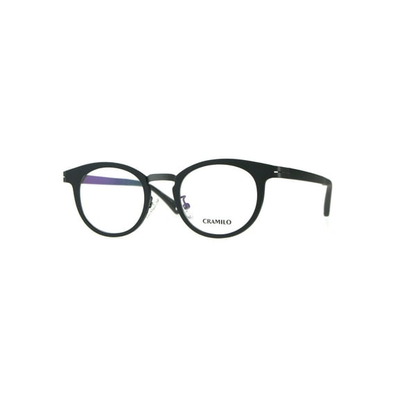 Optical Quality Round Horn Rim Minimal Designer Eyeglasses Frame Matte Black