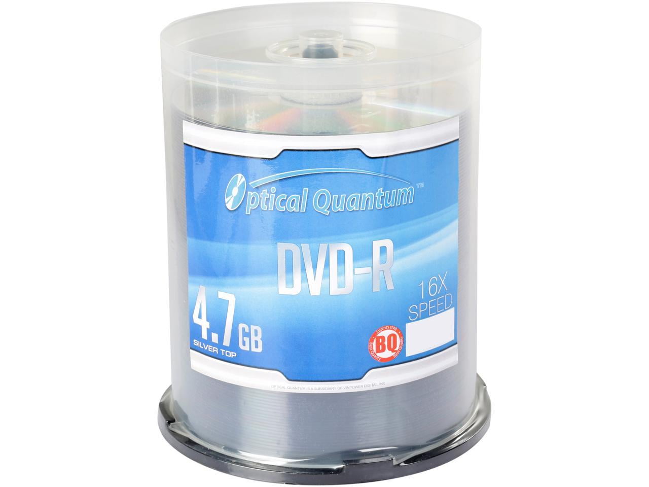 Optical Quantum 4.7GB 16X DVDR 100 Packs Spindle Silver Top Disc Model OQBQDMR16ST