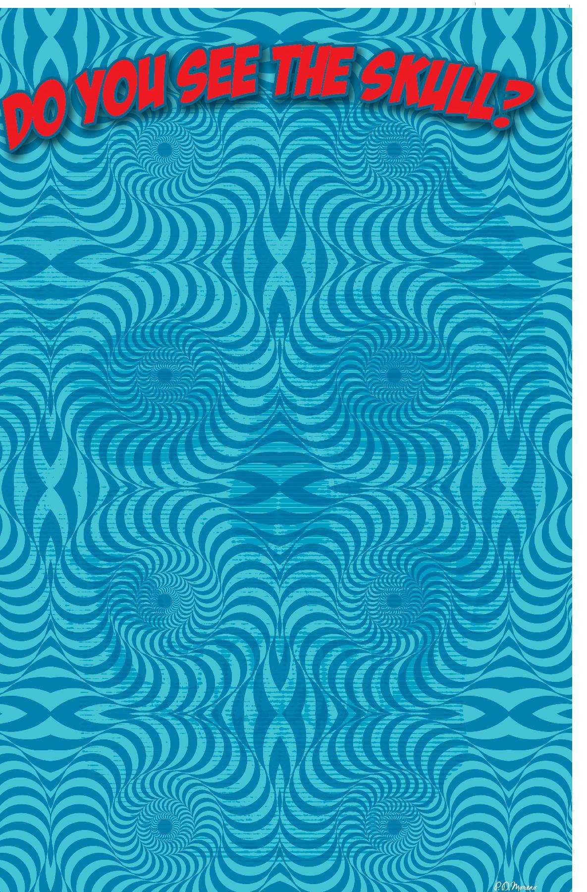 Optical - Skull Wall Poster, 14.725" x 22.375"