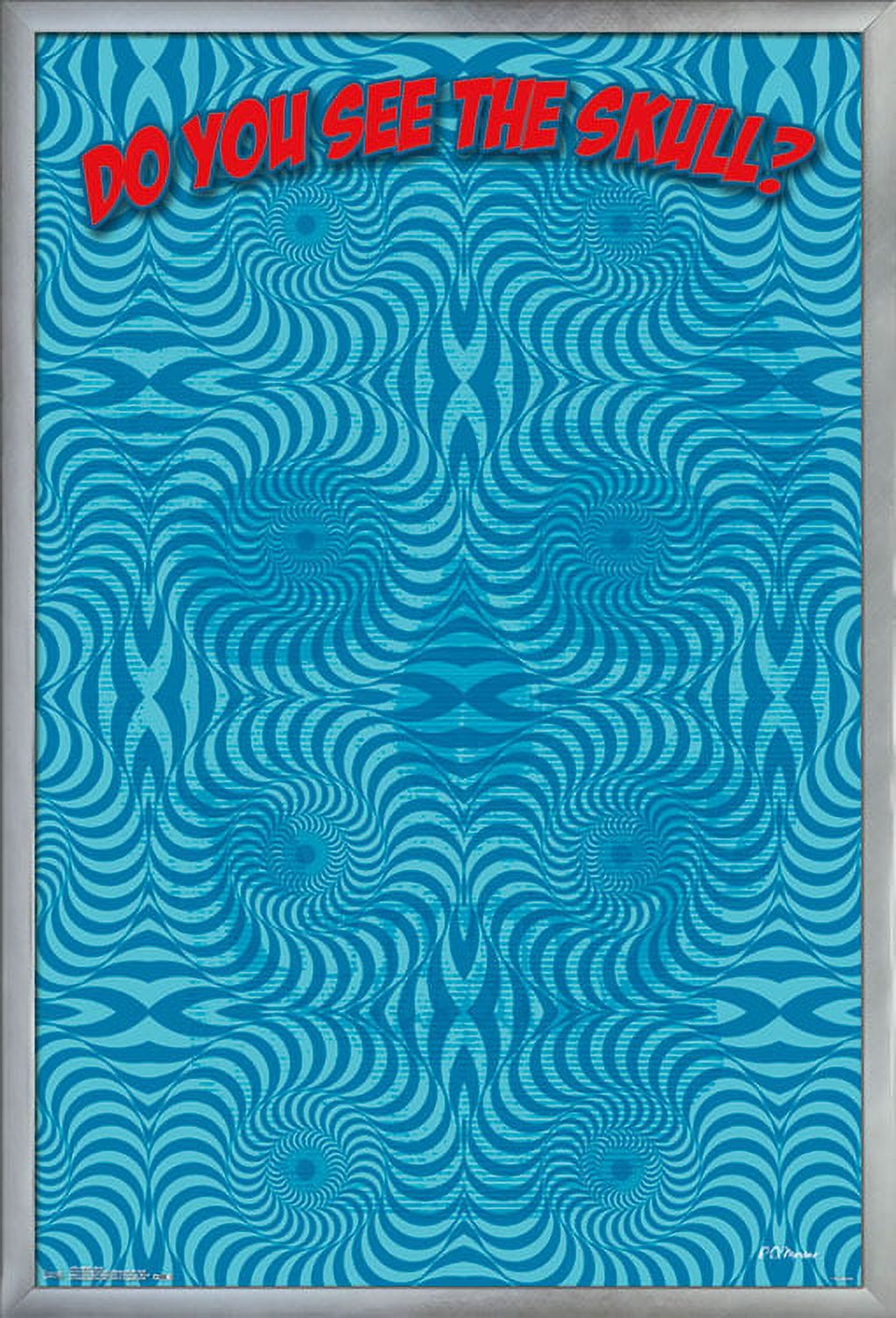 Optical - Skull Wall Poster, 22.375" x 34", Framed