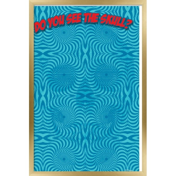 Optical - Skull Wall Poster, 22.375" x 34", Framed
