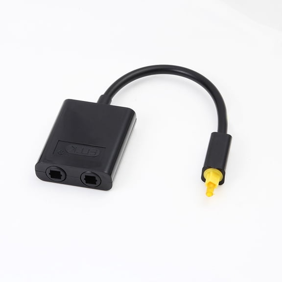 Optical Splitter 1 In 2 Out Digital Toslink Splitter 1 in 2 Output Audio Adapter Cable for TV, DVD, Soundbar - Black Duulaya