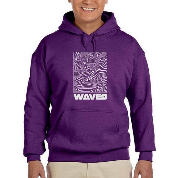 Optical Waves Techno Style Hoodie Men -Image by Shutterstock, Male x-Large