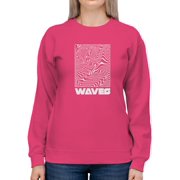 Optical Waves Techno Style Sweatshirt Women - Women Sweatshirt, 3XL