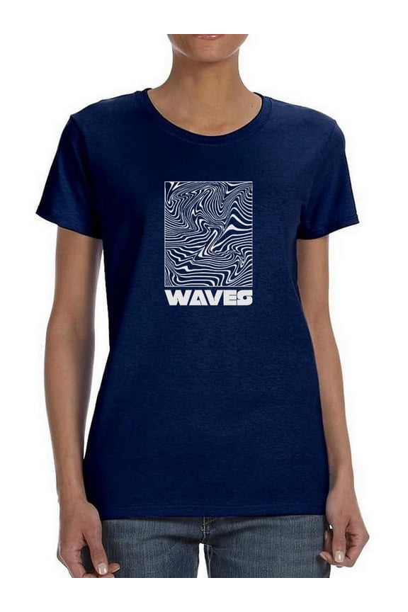 Optical Waves Techno Style T-Shirt Women -Image by Shutterstock, Female Medium