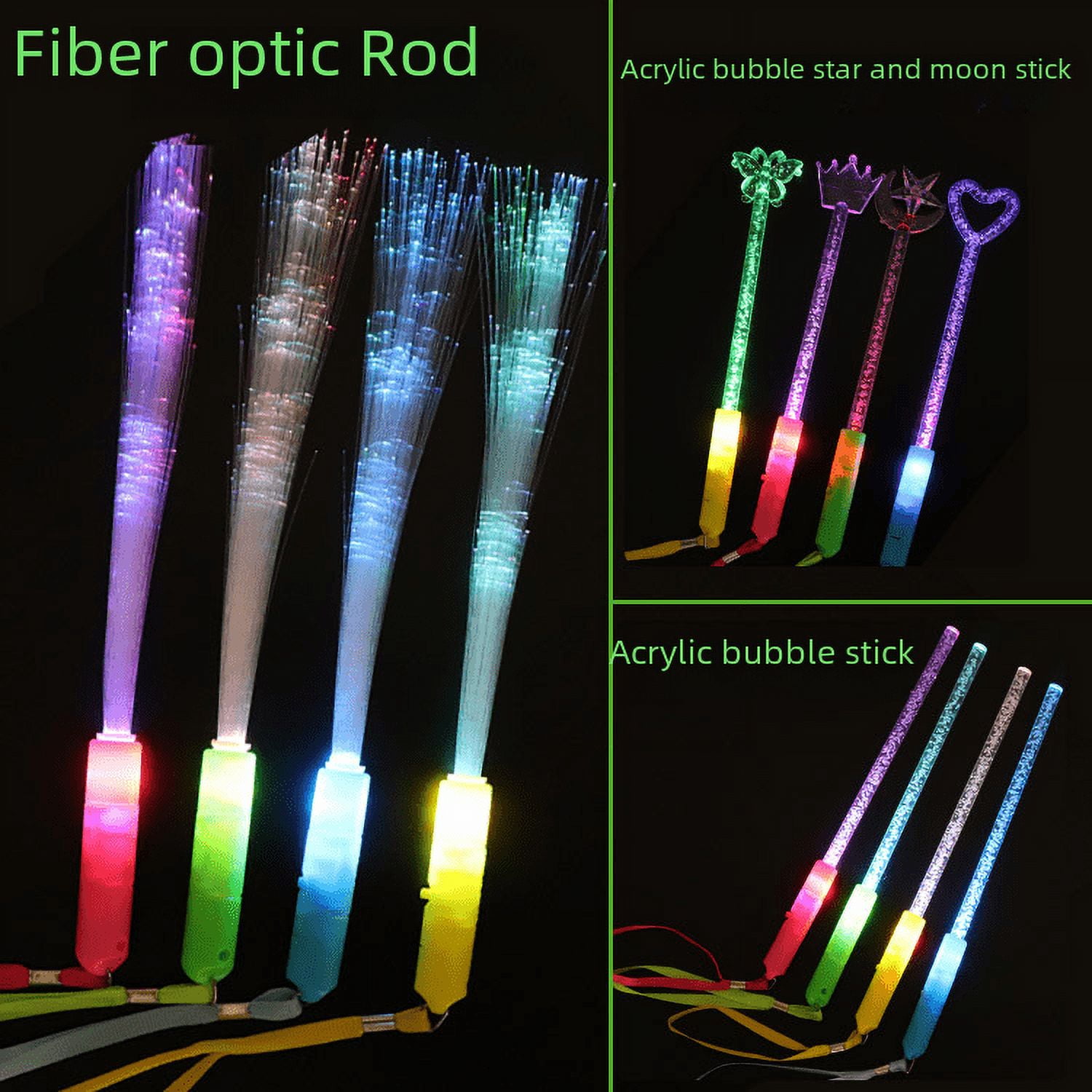 Optical fiber stick electronic glow stick changing flash concert glow stick party props ...
