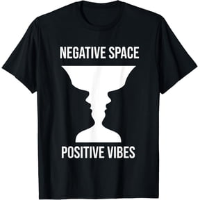 Optical illusion Ma Design negative space Rubin's vase T-Shirt