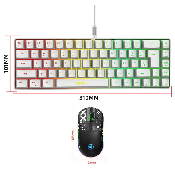 Optical indicator,11 Modes Combo Wired - 11 Membrane Buzhi Combo 11 Membrane And Wired Membrane And K68 Membrane - Wired 11 Membrane Combo K68 - - White keyboard & Black