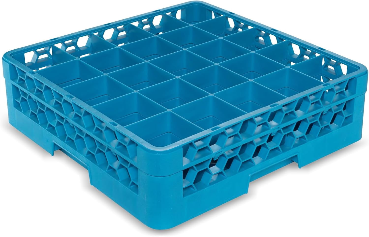 Opticlean 25-Compartment Glass Rack with 1 Extender, Blue , 5.56"