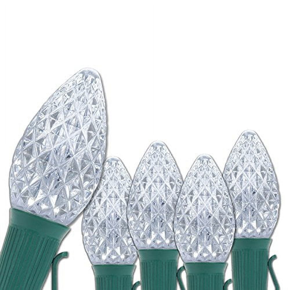 Opticore Cool White C7 LED Christmas Lights, C7 Christmas Lights with Shatterproof Christmas Bulbs, 25 Lights, 25’
