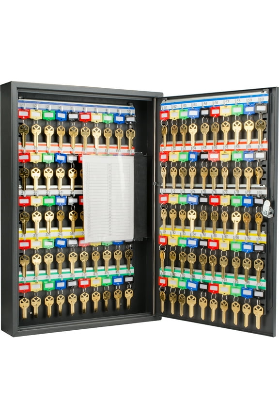 Optics Key Cabinet with Key Lock 100 Keys, Black