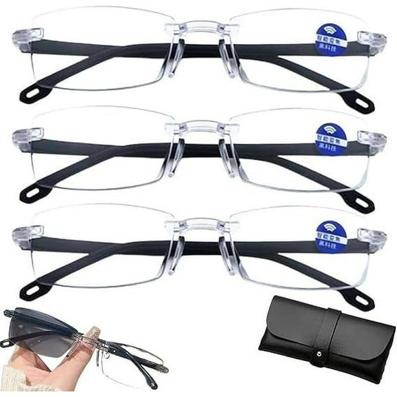 Opticx Self Adjusting Glasses, Color-Changing Intelligent Zoom Anti Blue Light Presbyopia Glasses for Men Women(3pcs)