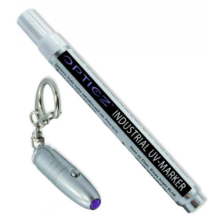 Opticz Blacklight Reactive Invisible Blue Ink Industrial UV Marker with UV Light