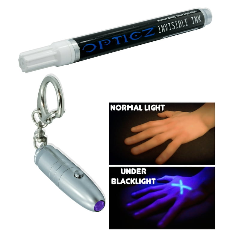 Opticz Blacklight Reactive Invisible Ink Marker with Mini UV