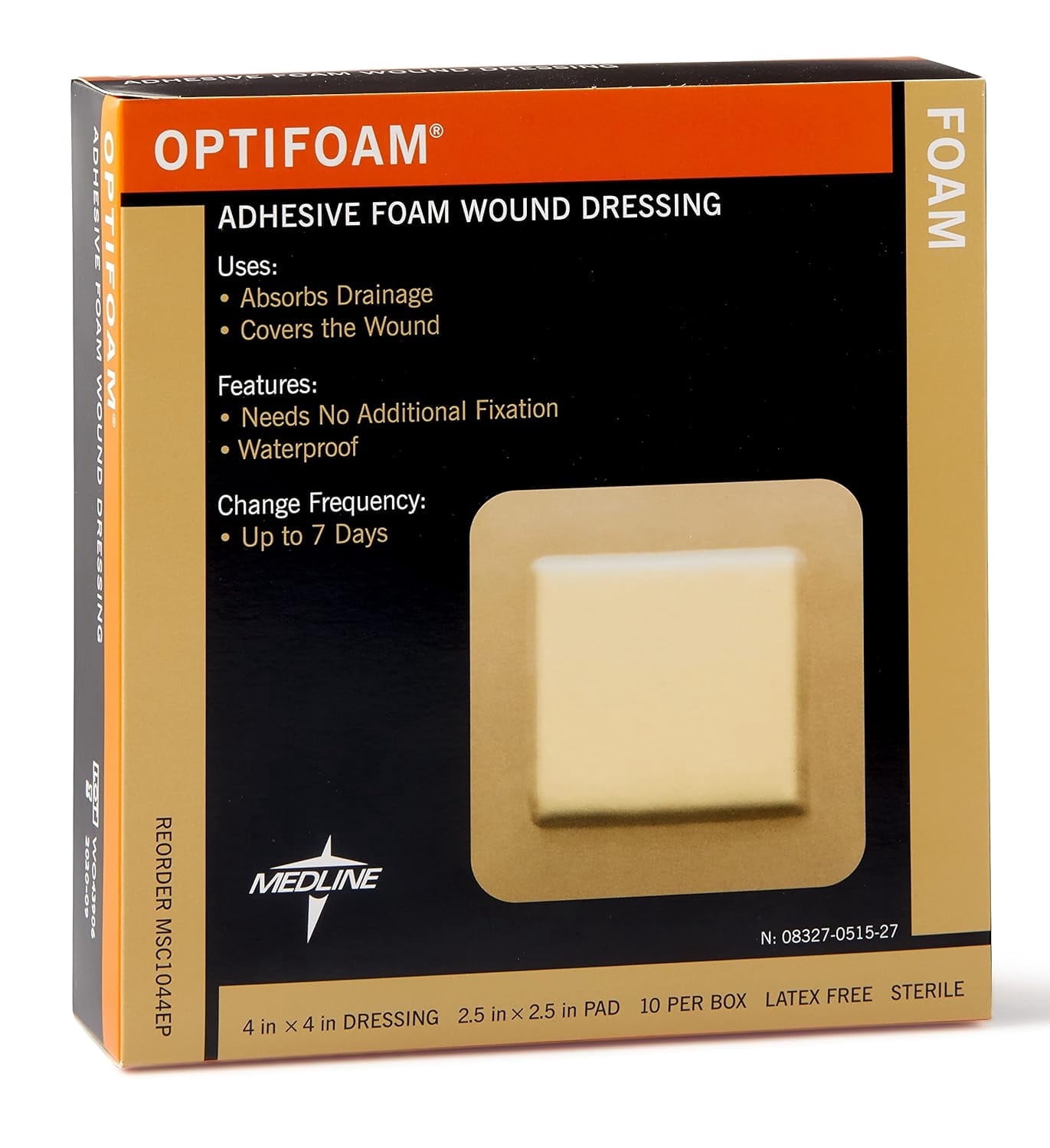 Optifoam Adhesive Foam Wound Dressings Pads, 10 Ea..