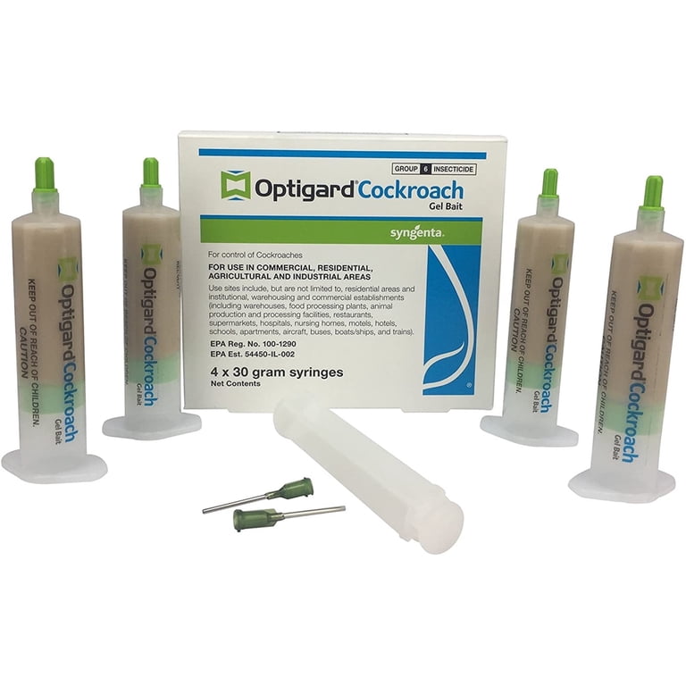 Syngenta Optigard Cockroach Gel Bait, 4 x 30g Syringes, Fast