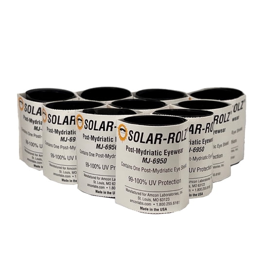 Optigear Solar-Rolz | Pack of 100 | 100% UV Protection | Eye Dilation | Adults & Children | No Adjustment Needed