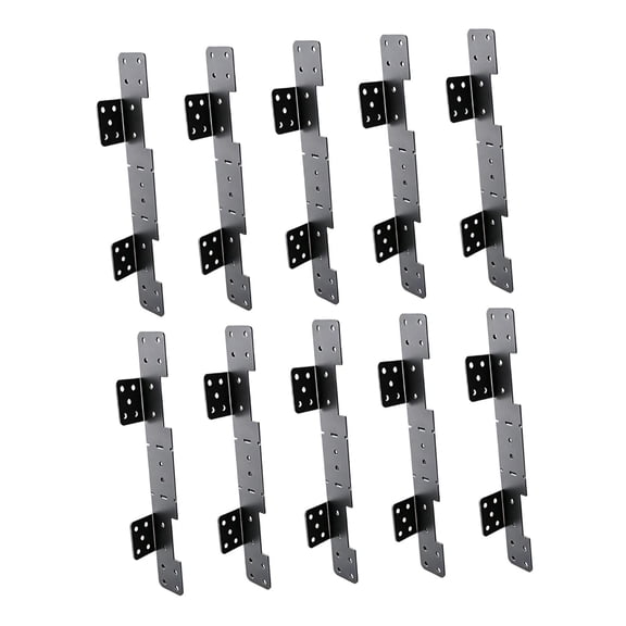 Optima 10Pcs Stair Stringer Connector Mounting Brackets Professional Concealed Rustproof Stair Stringer Hanger Bracket for 2x10 2x12