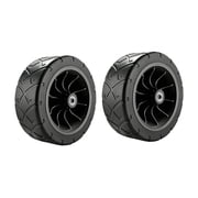 Optima 2 Pieces Wagon Replacement Wheels Beach Tires Non Slip Outdoor Garden Hand Truck 8in Road Black 0.8cm