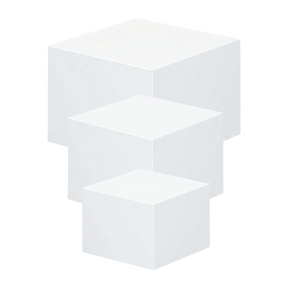 Optima 3 Pieces Acrylic Cube Display Box Nesting Risers Stand Buffet Risers for Dessert