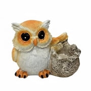 Optima 3x Owl Figurine Miniature Owl Figurine Compact for Gardeners, Collectors, Micro-Landscape, Desktop, Windowsill Owl Hugging Jar 3 Pcs