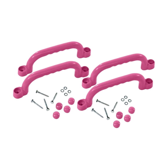 Optima 4 Pieces Climbing Frame Handles Swingset Attachments for Playground Backyard Pink