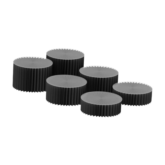 Optima 6Pcs Buffet Risers Food Risers for Table Cake Stands Versatile Jewelry Organizer Black
