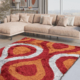 thumbnail image 1 of Optima Bel Air Orange And Red 8x10 ft Shag Area Rug, 1 of 5
