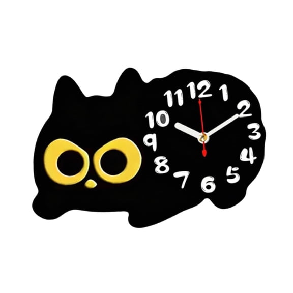 Optima Cat Table Clock Shelf Clock Silent Animal Cute Desktop Ornament for Dorm Bedside