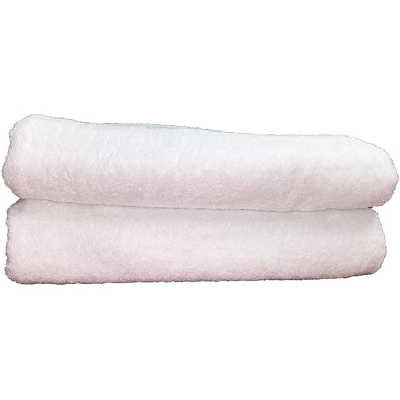 Optima Collection Platinum Level 30" X 60" White Bath Sheets, Set of 2, 100% Eco-Friendly Pre-Consumer Regenerated Cotton