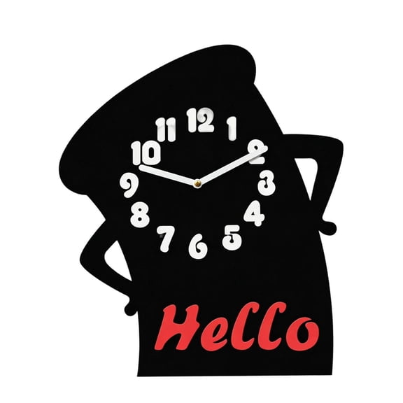 Optima Desk Clock Acrylic Clear Display Ornament Housewarming Gift Tabletop Clock Simple for Office Living Room Kitchen Bedroom Home Black