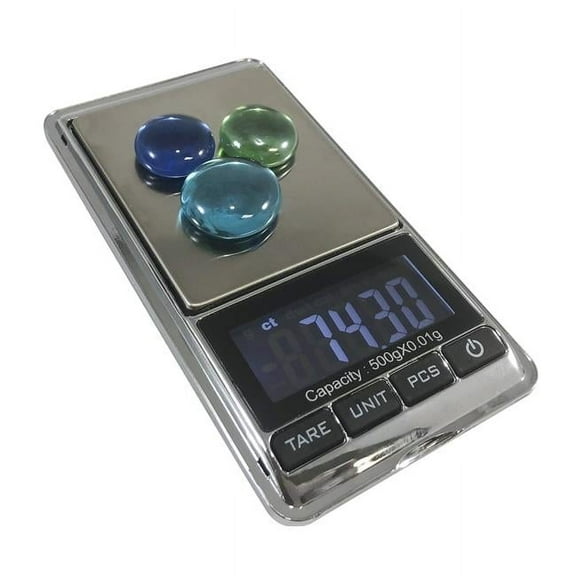 Optima Home Scales  Sterling Pocket Scale with Lid Weighing Tray, Silver - 100 x 0.01 g