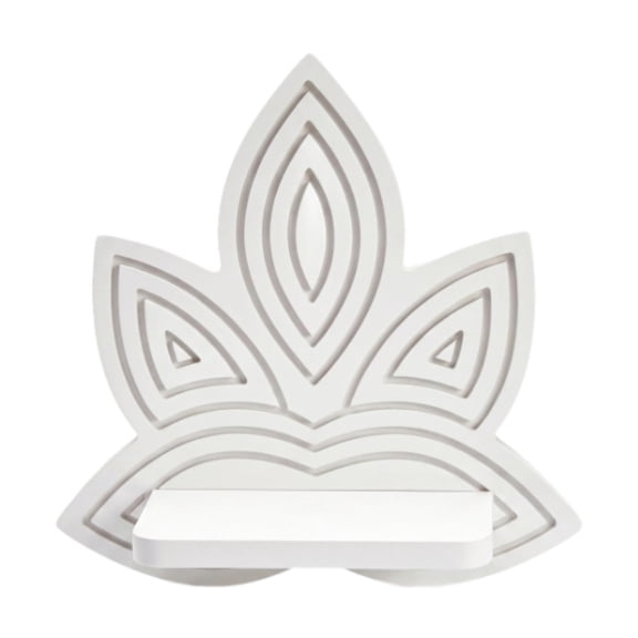 Optima Lotus Shaped Wall Shelf Rustic Multifunctional Decoration Flower Pot Rack Crafts White