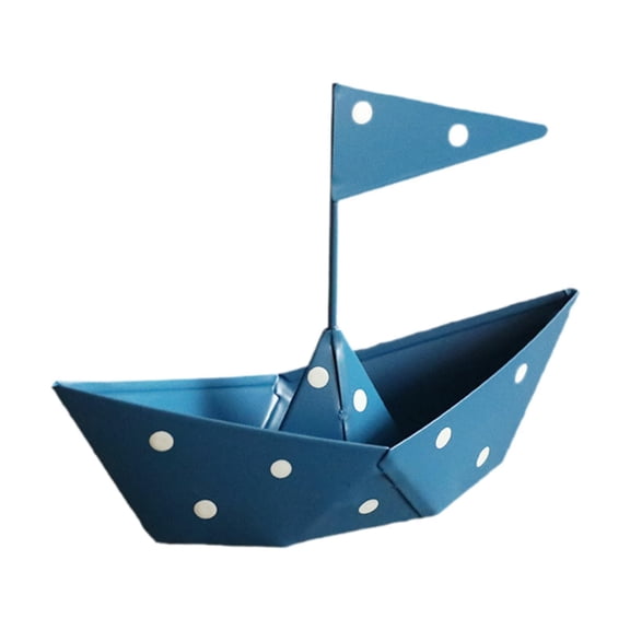 Optima Sailboat Model Nautical Decor Handcrafted Figurine Gift Desktop Ornament Bookshelf Hotel Living Room Metal Display Home Decor Blue
