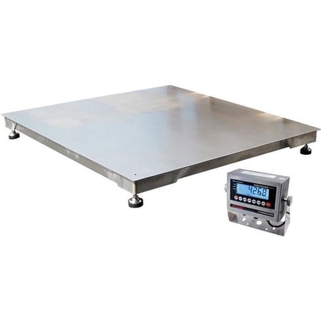 Optima Scale OP-916SSDP-4x4-5K 5000 lbs Floor Scale with Diamond-Plate Anti-Skid Tread Top