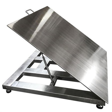 Optima Scale OP-916SSLT-4x4-5K 5000 lbs Lift Up Washdown Floor Scale - 4.2 in. x 4 x 4 ft.