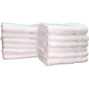Optima Silver Collection 13" x 13" White Washcloths, Set of 12, 100% Eco-Friendly Pre-Consumer Regenerated Cotton