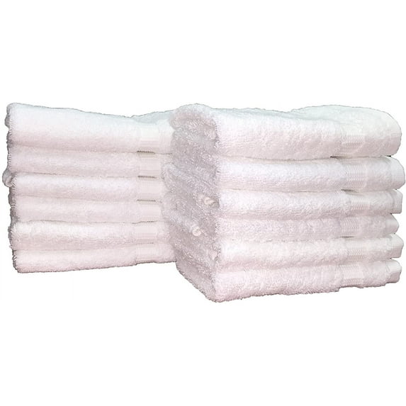 100% Cotton 13" x 13" White Washcloths, Set of 36 | Optima Collection