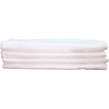 100% Cotton 16" x 30" White Hand Towels, Set of 4 | Optima Collection