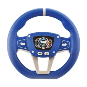 Optima Simulated Toy Steering Wheel, Toy Driver with Sound, Small Electronic Simulation Blue