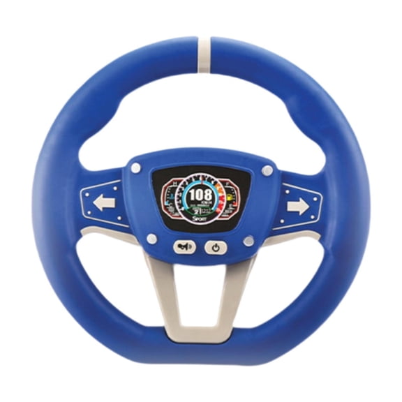 Optima Simulated Toy Steering Wheel, Toy Driver with Sound, Small Electronic Simulation Blue