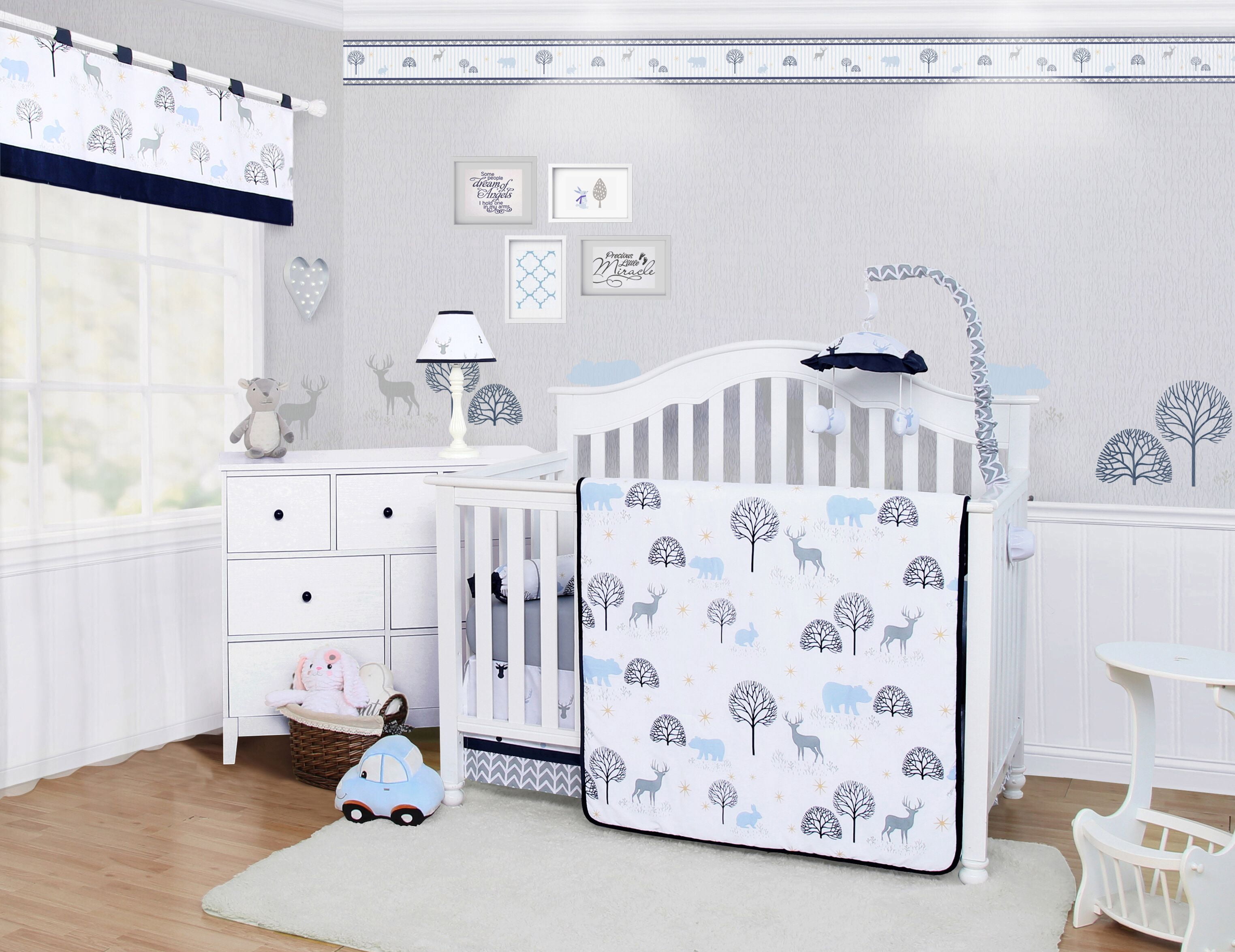 OptimaBaby Woodland Forest Deer 5 Piece Baby Nursery Crib Bedding Set