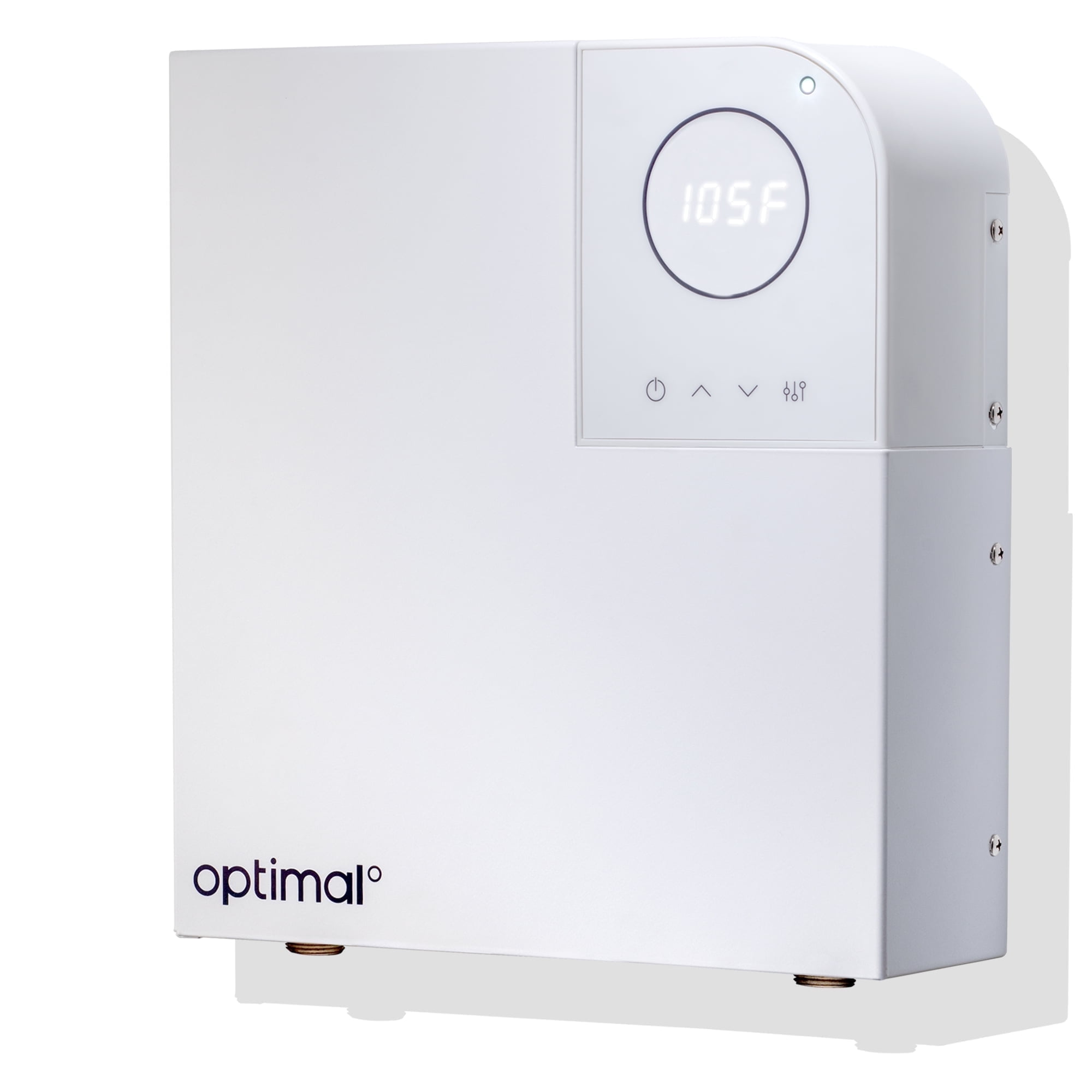 Optimal 12kW White Electric Tankless Water Heater with Digital Display