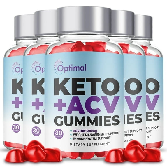 Optimal Keto Gummies, Optimal Gummies with Apple Cider Vinegar, 5 Month Supply, Dietary Supplement (5 pack)