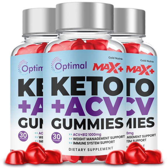 Optimal Max + Keto Gummies, Optimal Gummies with Apple Cider Vinegar, 3 Month Supply, Dietary Supplement (3 Pack)