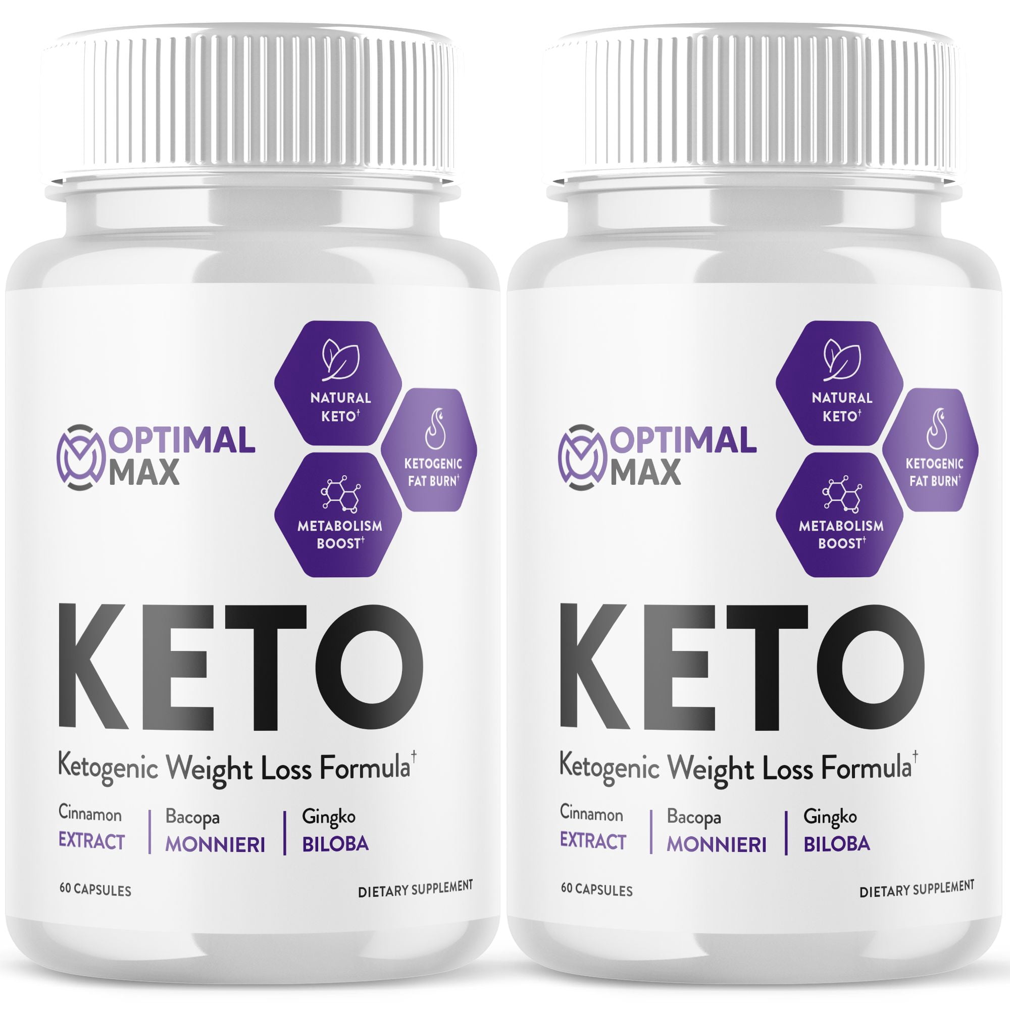 Optimal Max Keto - Ketogenic Weight Loss Formula - Energy & Focus Boosting Dietary Supplements for Weight Management & Metabolism - Advanced Fat Burn Ketones Pills - 120 Capsules (2 Pack)